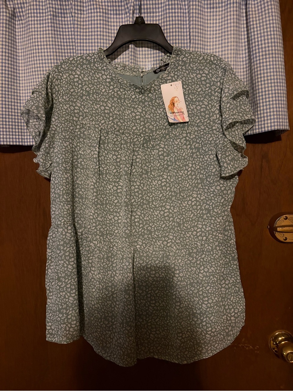 Light Sage Green Printed Top